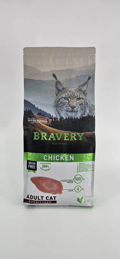 BRAVERY GATO POLLO ADULTO STERILIZED 2 KG