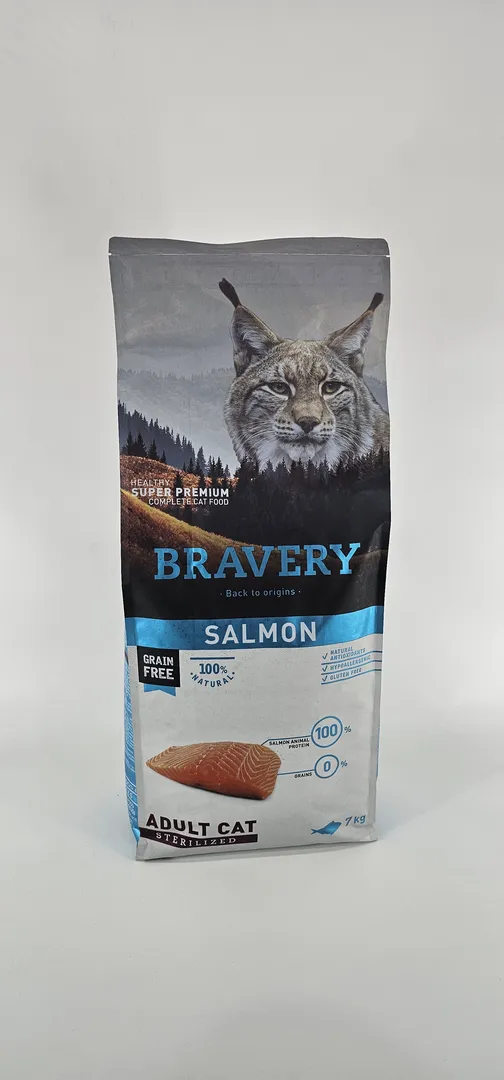 BRAVERY GATO SALMON ADULTO STERILIZED 7 KG