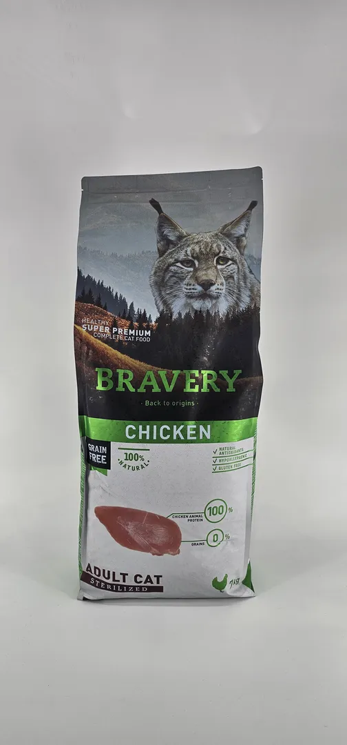 BRAVERY GATO POLLO ADULTO STERILIZED 7 KG