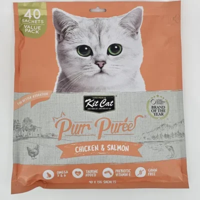 KIT CAT PURR PUREE POLLO & SALMON 15 GR X 40 (U)