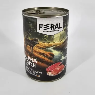 FERAL PERRO LATA ALPHA CATCH VACUNO Y SALMON 400 GR