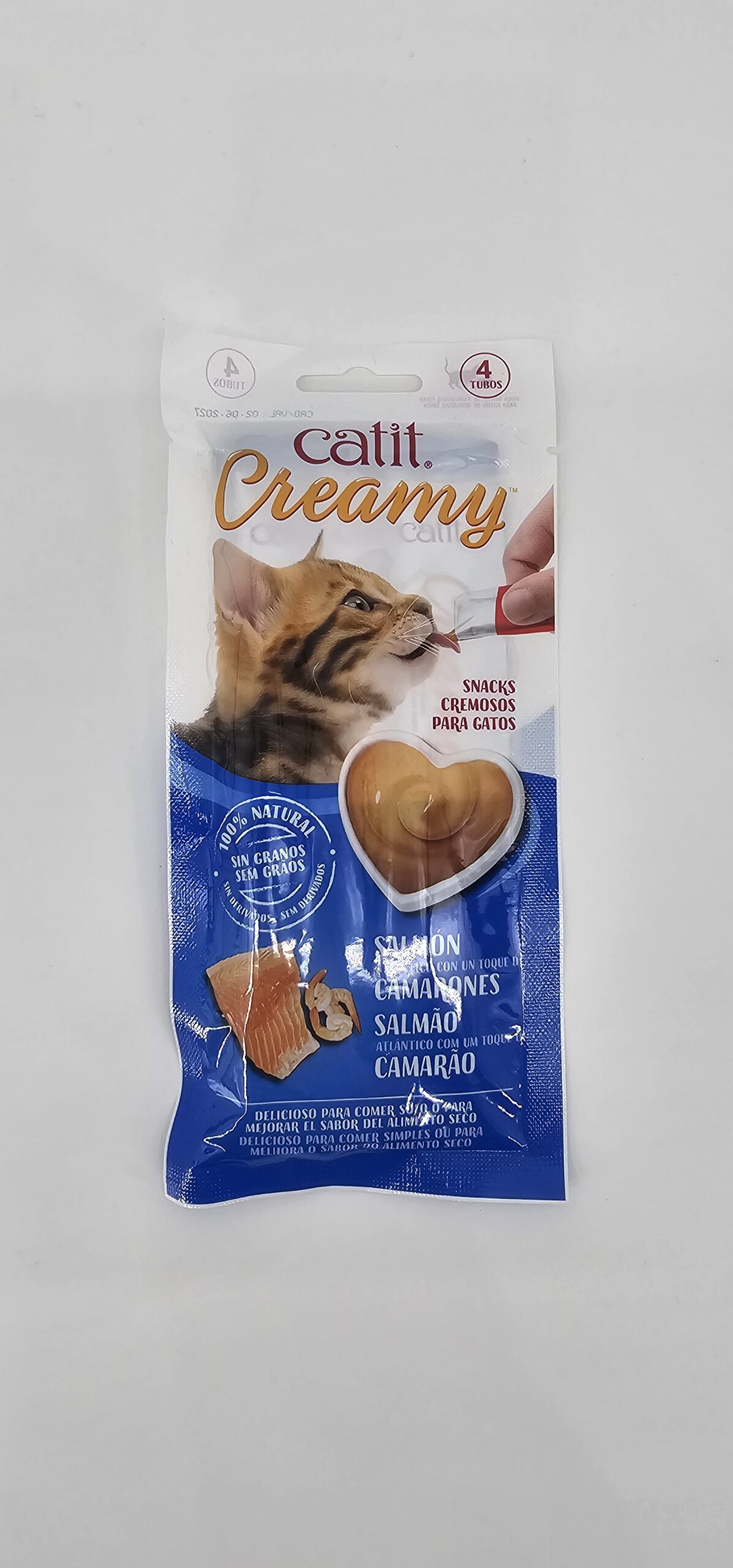 CATIT CREAMY GATO SALMON Y CAMARONES X 4 (U)