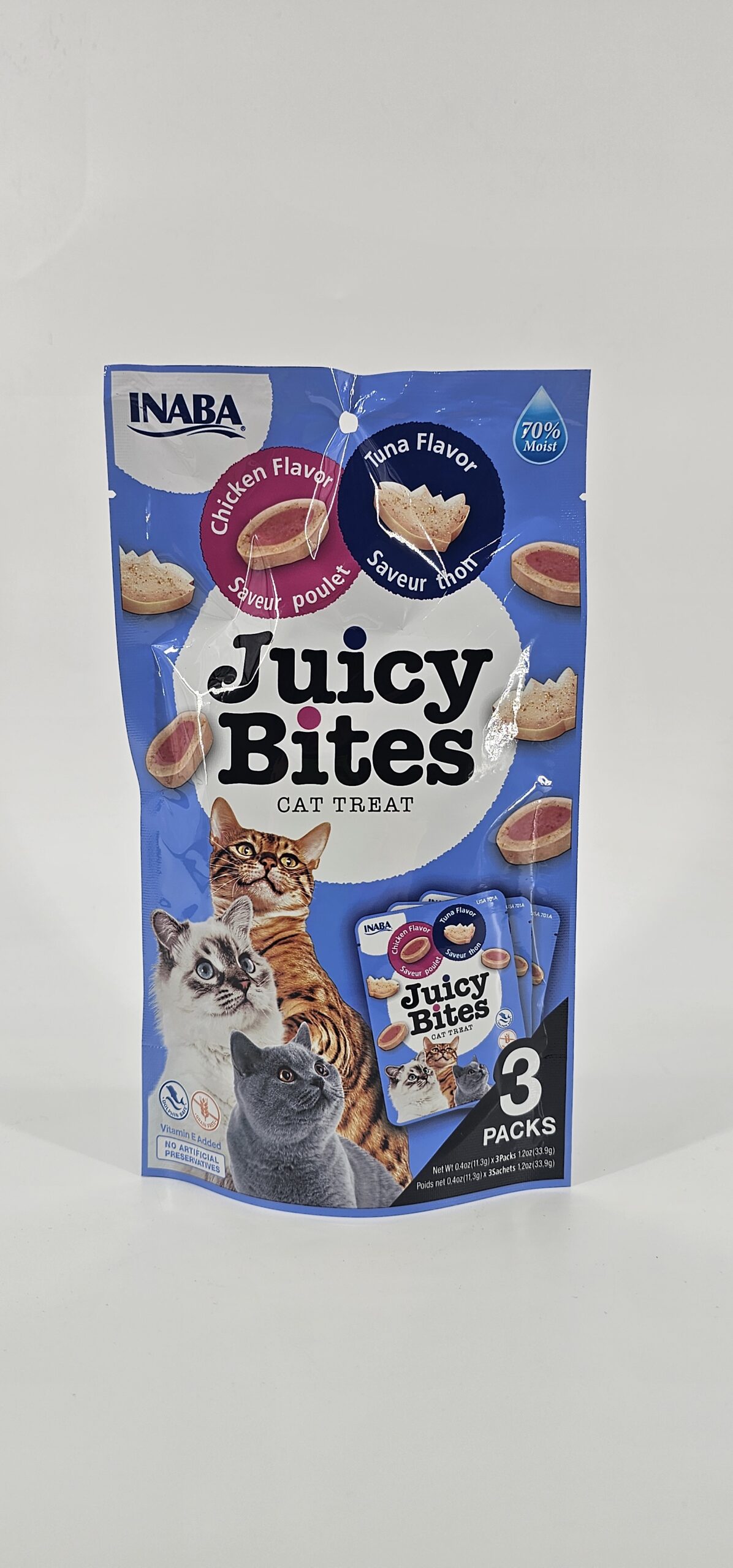 INABA JUICY BITES GATO POLLO Y ATUN X 3 (PACKS)