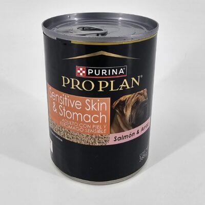 PRO PLAN PERRO LATA SENSITIVE SKIN & STOMACH SALMON Y ARROZ 368 GR