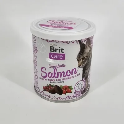 BRIT CARE SUPERFRUITS SALMON GATOS ESTERILIZADOS 100 GR
