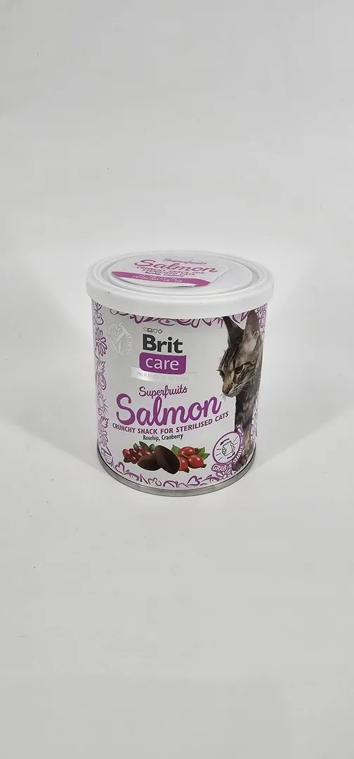 BRIT CARE SUPERFRUITS SALMON GATOS ESTERILIZADOS 100 GR