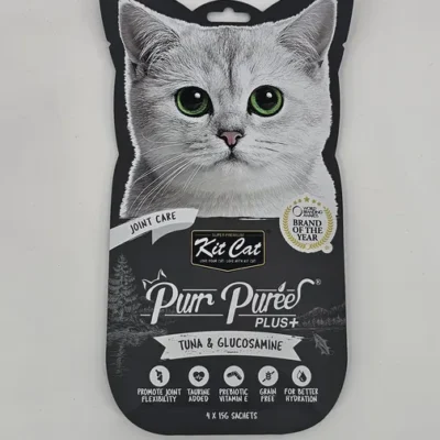KIT CAT PURR PUREE PLUS ATUN Y GLUCOSAMINE CUIDADO ARTICULAR 15 GR X 4 (U)