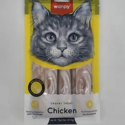 WANPY GATO CREAMY TREAT POLLO 14 GR X 5 (U)