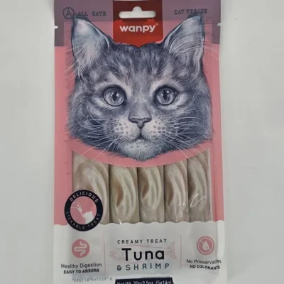 WANPY GATO CREAMY TREAT ATUN Y CAMARON 14 GR X 5 (U)