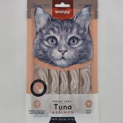 WANPY GATO CREAMY TREAT ATUN Y SALMON 14 GR X 5 (U)