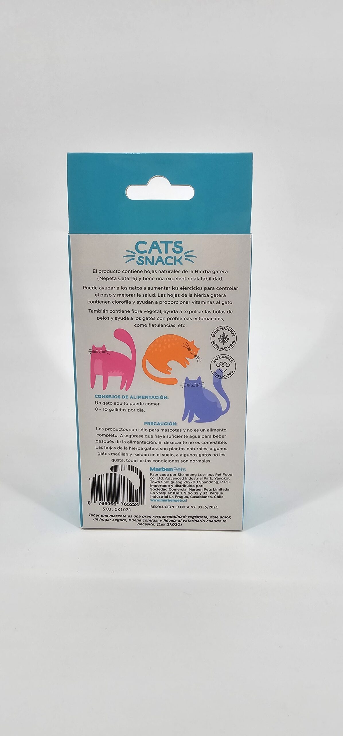 MARBENPETS CATS SNACK SALMON CON HIERBA GATERA 80 GR - Imagen 2