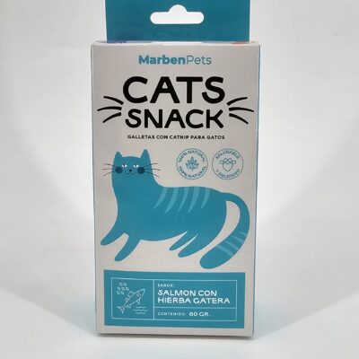 MARBENPETS CATS SNACK SALMON CON HIERBA GATERA 80 GR