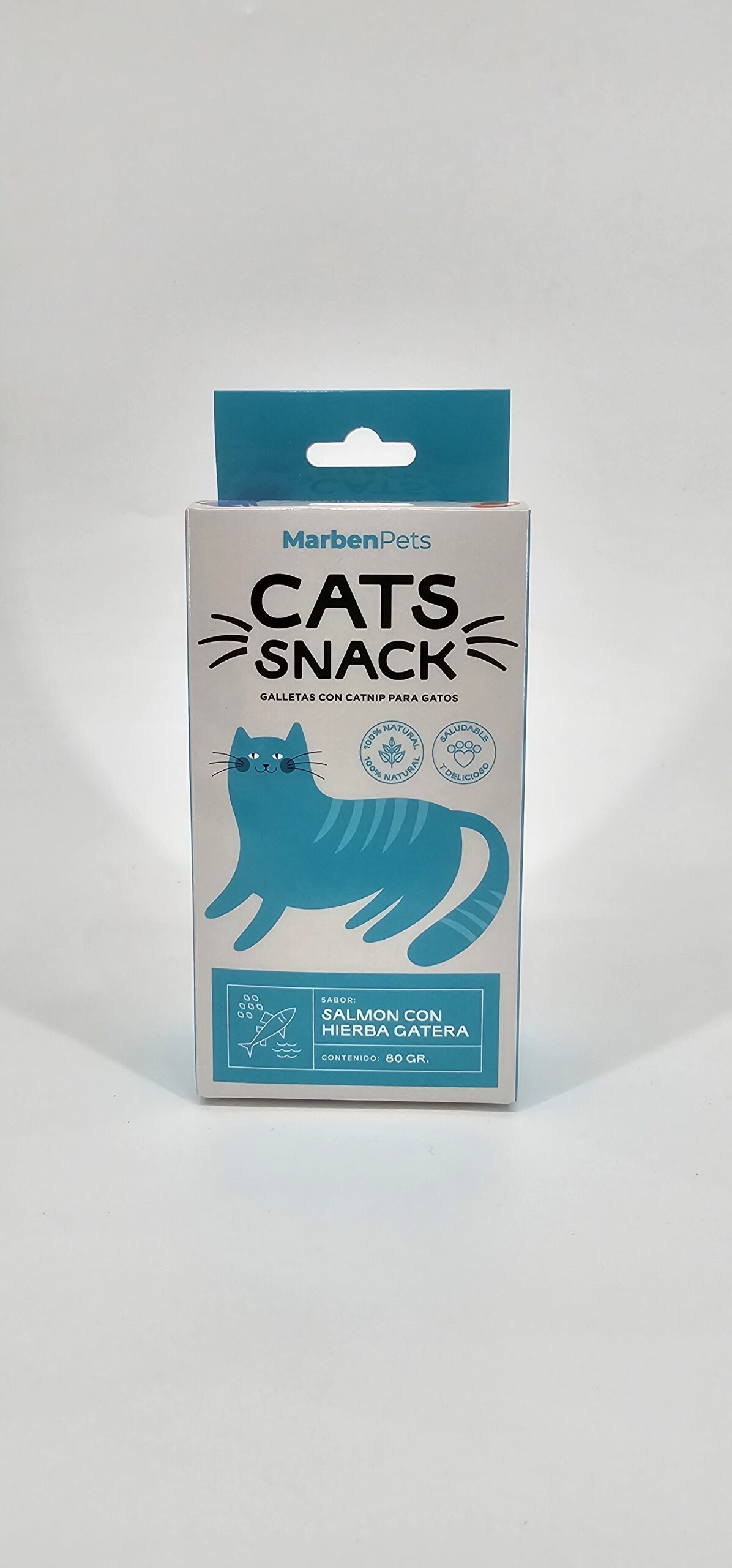 MARBENPETS CATS SNACK SALMON CON HIERBA GATERA 80 GR