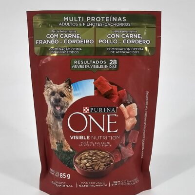 PURINA ONE PERRO VISIBLE NUTRITION MULTI PROTEINAS CARNE POLLO Y CORDERO 85 GR