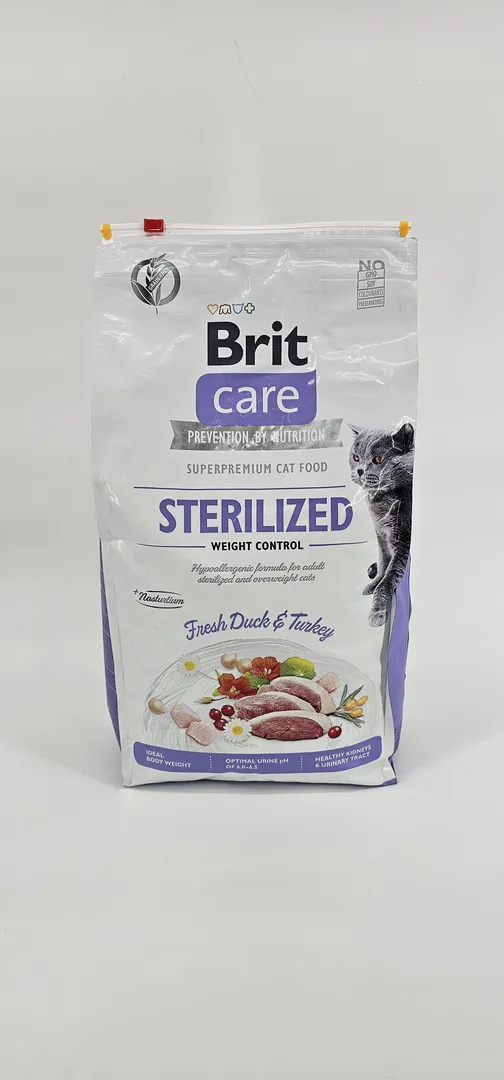 BRIT CARE GATO STERILIZED WEIGHT CONTROL – FRESH DUCK & TURKEY 7 KG