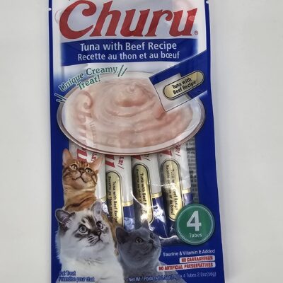 CHURU GATO ATUN CON CARNE 14 GR X 4 (U)