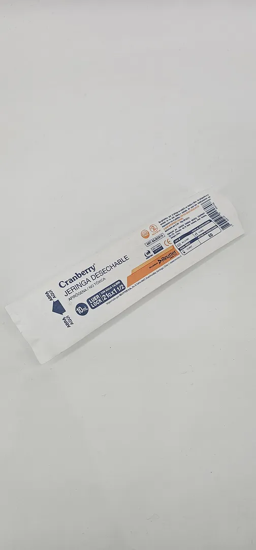 JERINGA DESECHABLE CRANBERRY LUER LOCK 10 ML - Imagen 2