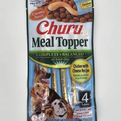 CHURU MEAL TOPPER PERRO POLLO Y QUESO X 4 (U)