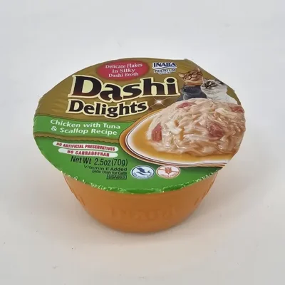 DASHI DELIGHTS POLLO CON ATUN Y OSTION 70 GR