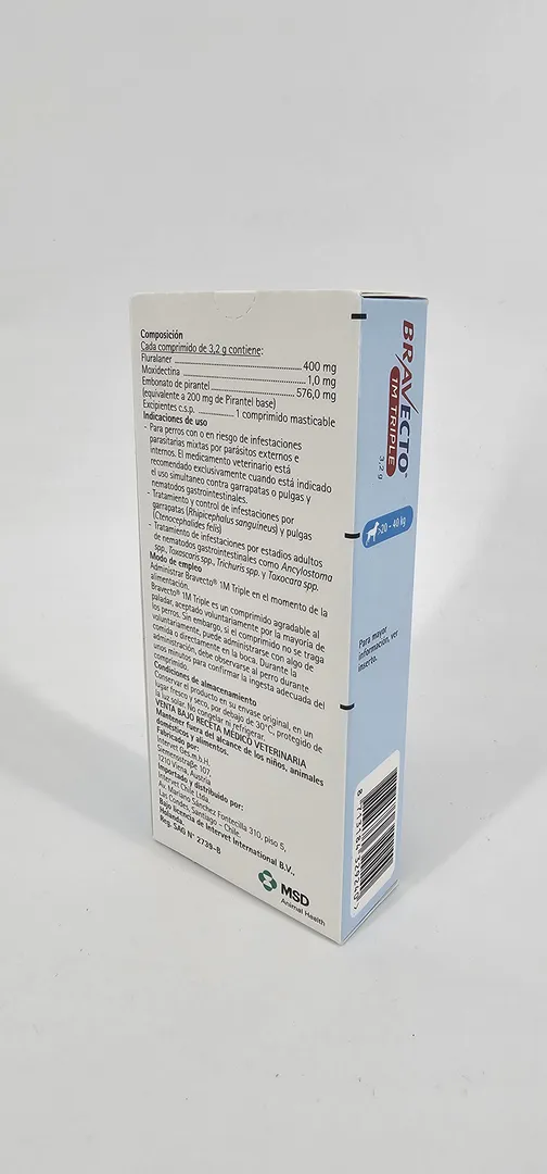 BRAVECTO 1M TRIPLE PERRO 20 - 40 KG - Imagen 2