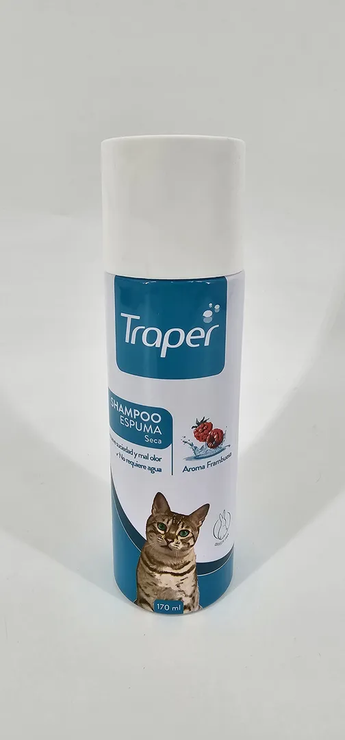 TRAPER SHAMPOO ESPUMA SECA GATO FRAMBUESA 170 ML