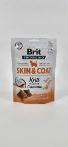 BRIT FUNCTIONAL SNACK SKIN & COAT KRILL Y COCO 150 GR