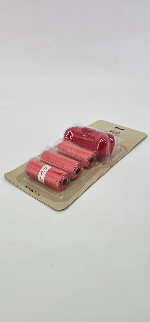 MARBEN PETS DISPENSADOR DE BOLSAS Y 3 ROLLOS ROJO - Imagen 2