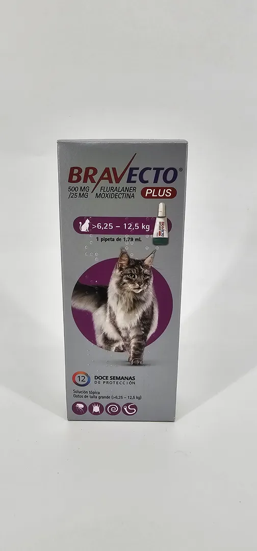 BRAVECTO PLUS GATOS 6.25 - 12.5 KG