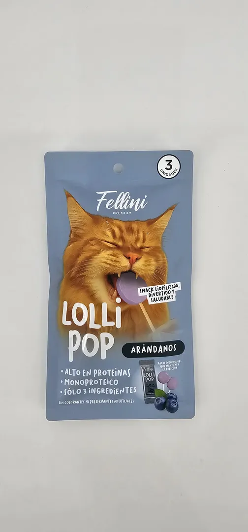 FELLINI LOLLI POP GATO ARANDANOS X 3 (U)